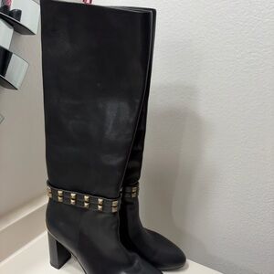 Just Cavalli Black Studded Knee-High Boots